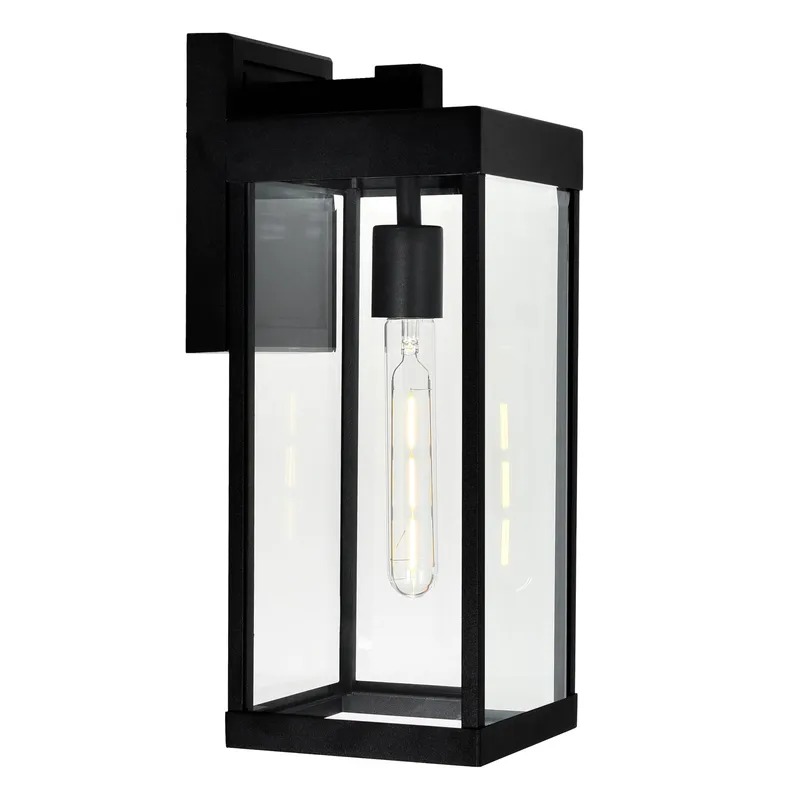 Windsor 1 Light Black Outdoor Wall Light — CWI Lighting LED Wall Lights  