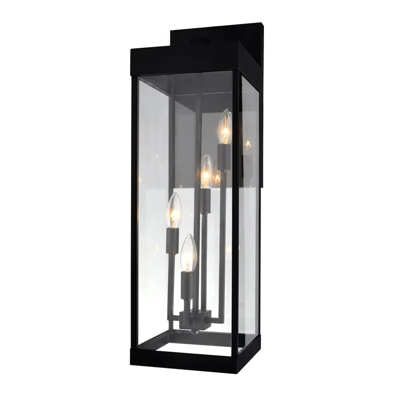 Windsor 4 Light Black Outdoor Wall Light — CWI Lighting LED Wall Lights  