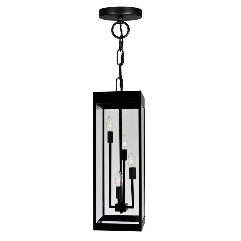Windsor 4 Light Black Outdoor Pendant — CWI Lighting LED Pendant Lights  