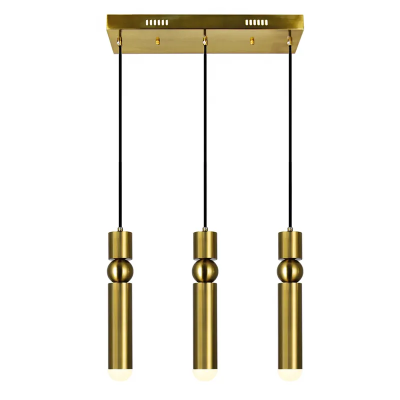 Chime LED Island/Pool Table Chandelier With Brass Finish — CWI Lighting LED Pendant Lights  