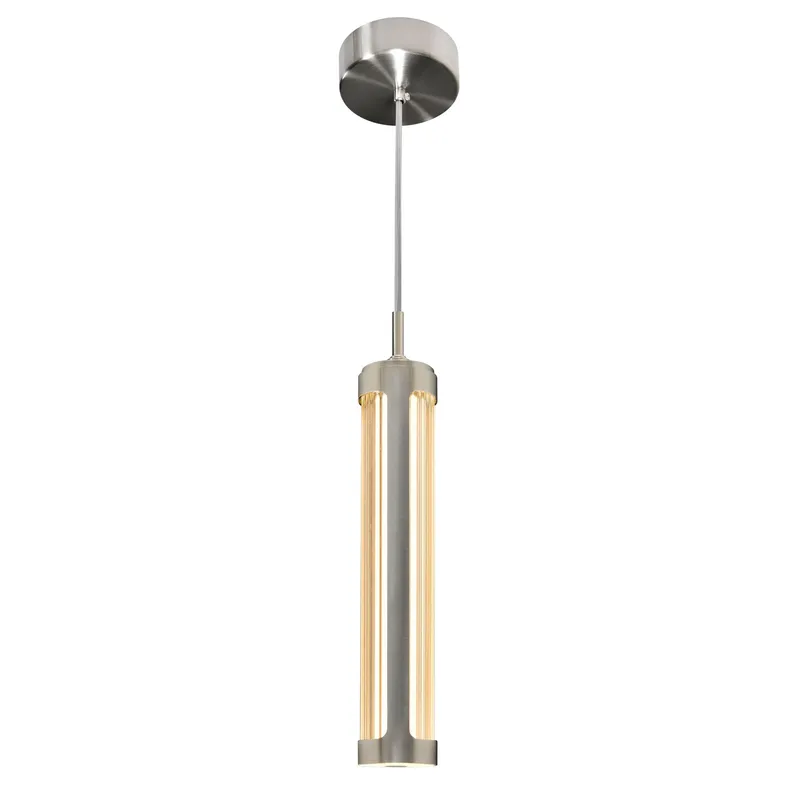 Neva Integrated LED 3in Satin Nickel Pendant — CWI Lighting LED Pendant Lights  