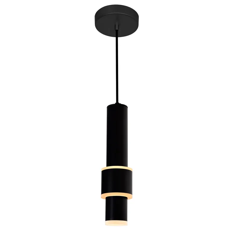 Lena Integrated LED 5in Black Mini Pendant — CWI Lighting LED Pendant Lights  