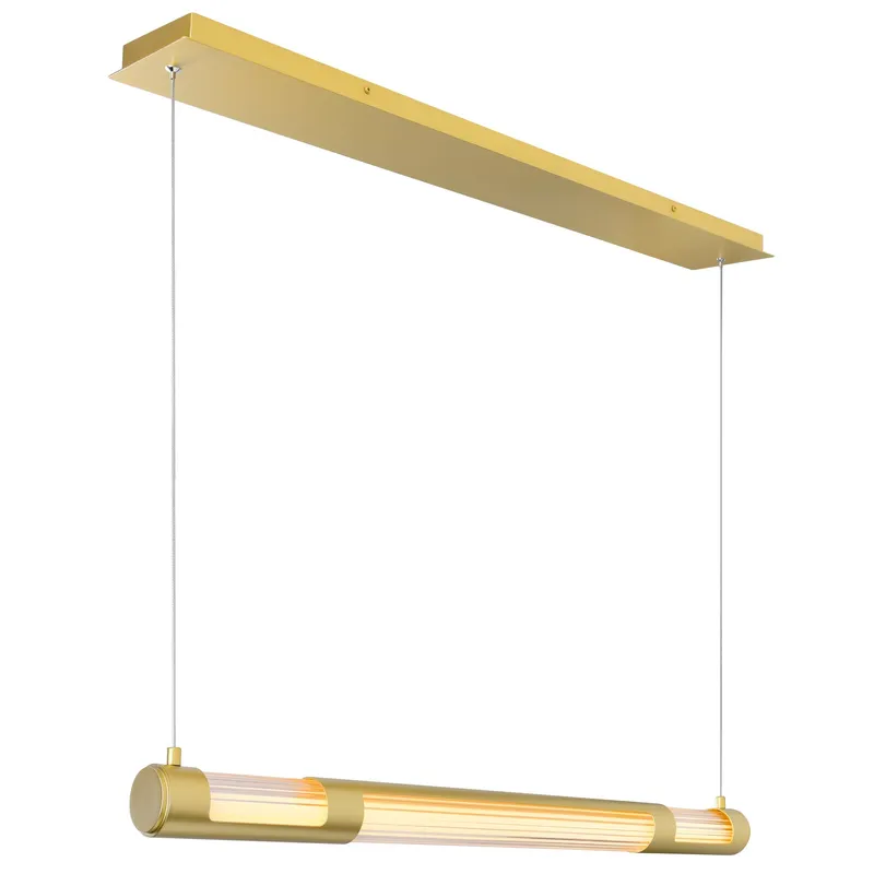 Neva Integrated LED 36in Satin Gold Chandelier — CWI Lighting LED Pendant Lights  