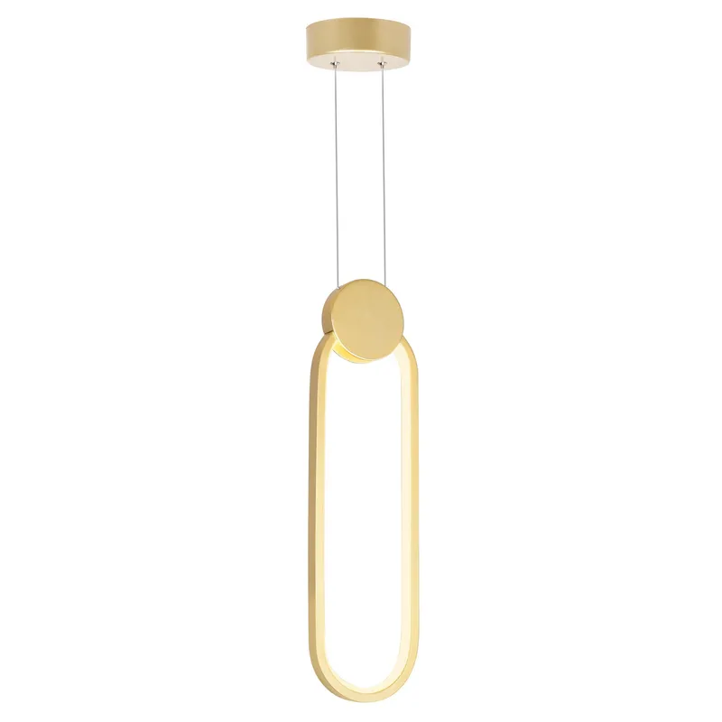 Pulley Integrated LED 4in Satin Gold Mini Pendant — CWI Lighting LED Pendant Lights  