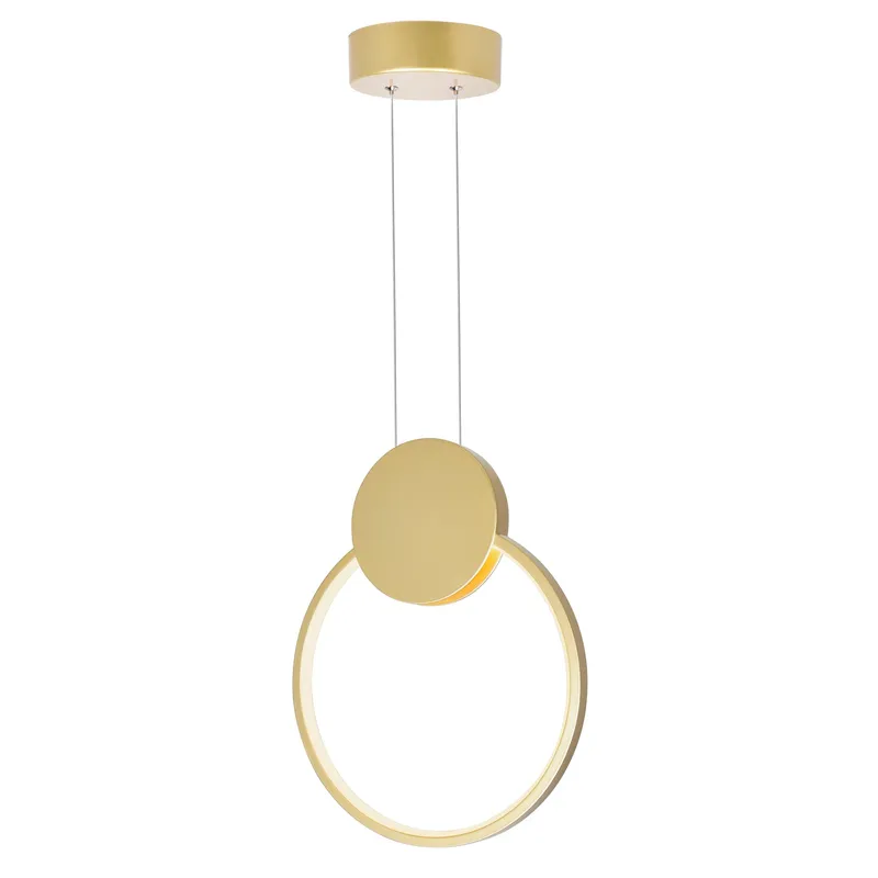 Pulley Integrated LED 10in Satin Gold Mini Pendant — CWI Lighting LED Pendant Lights  