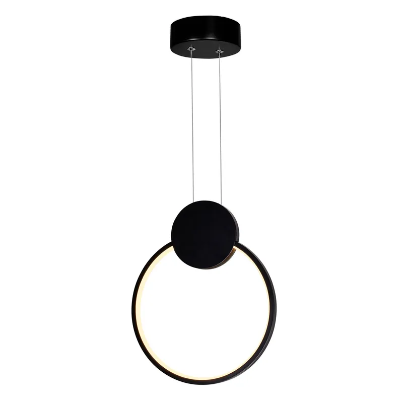 Pulley Integrated LED 10in Black Mini Pendant — CWI Lighting LED Pendant Lights  