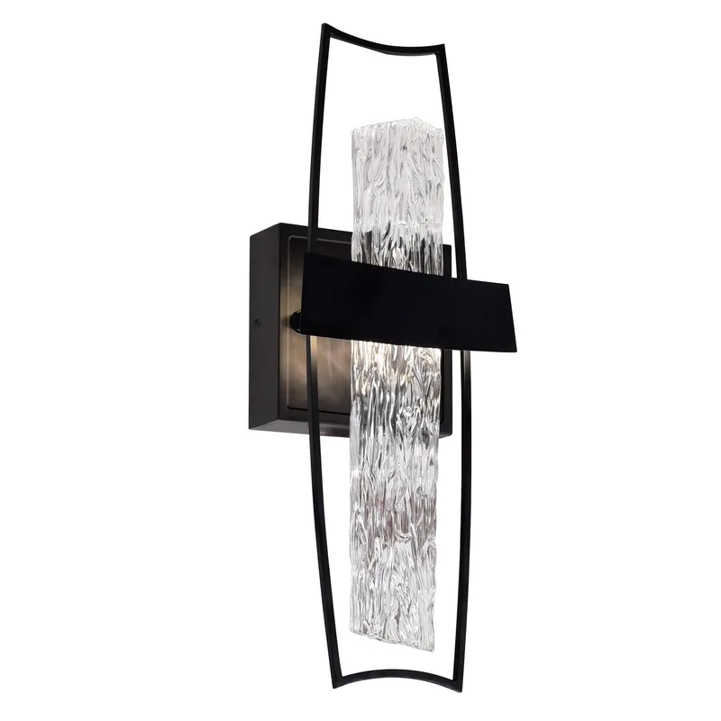 Guadiana Integrated LED 5in Black Wall Light with Handcrafted Glass — CWI Lighting LED Wall Lights  