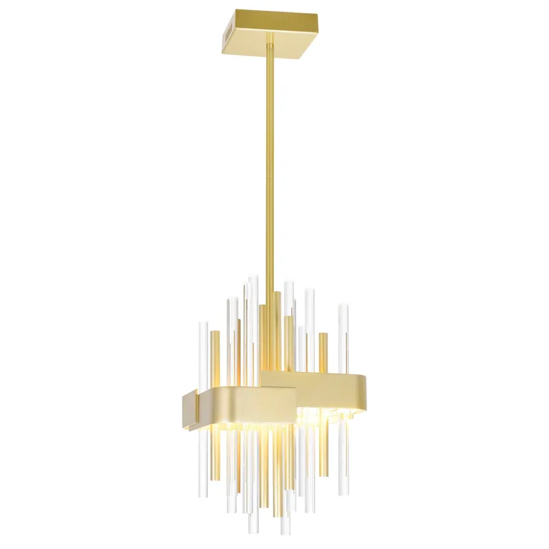 Millipede Integrated LED Satin Gold Mini Pendant — CWI Lighting LED Pendant Lights  