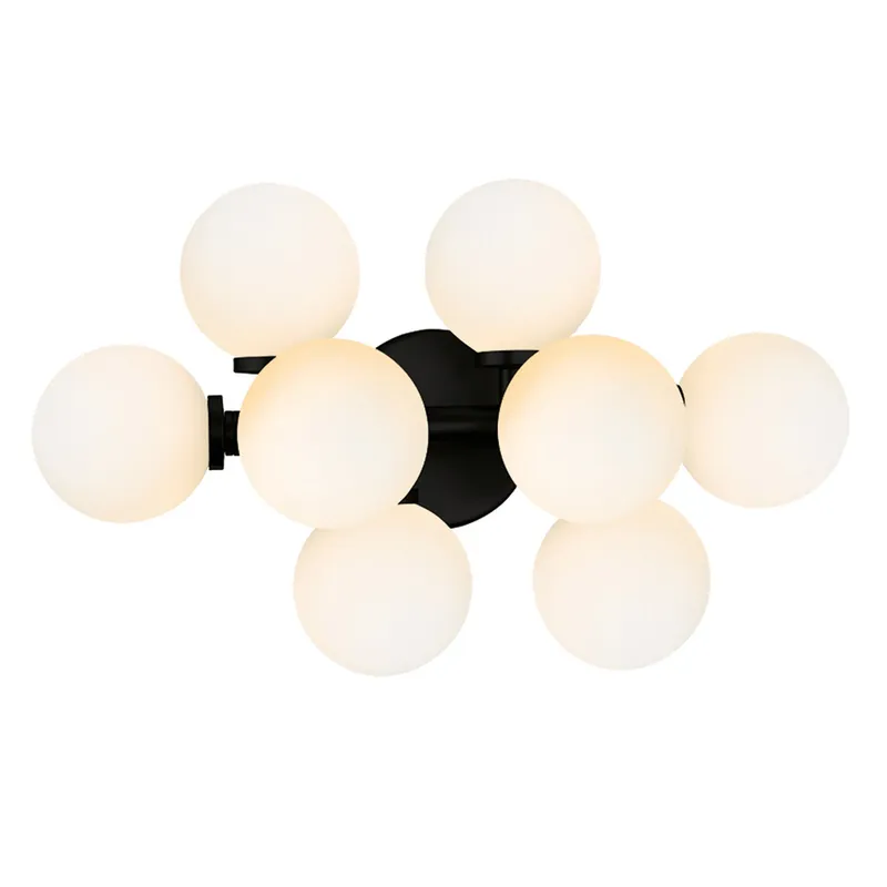 Arya 8 Light Black Vanity Light — CWI Lighting LED Wall Lights  
