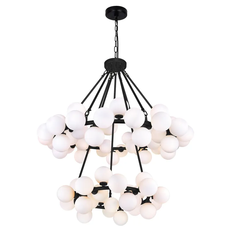 Arya 70 Light Black Chandelier — CWI Lighting LED Pendant Lights  