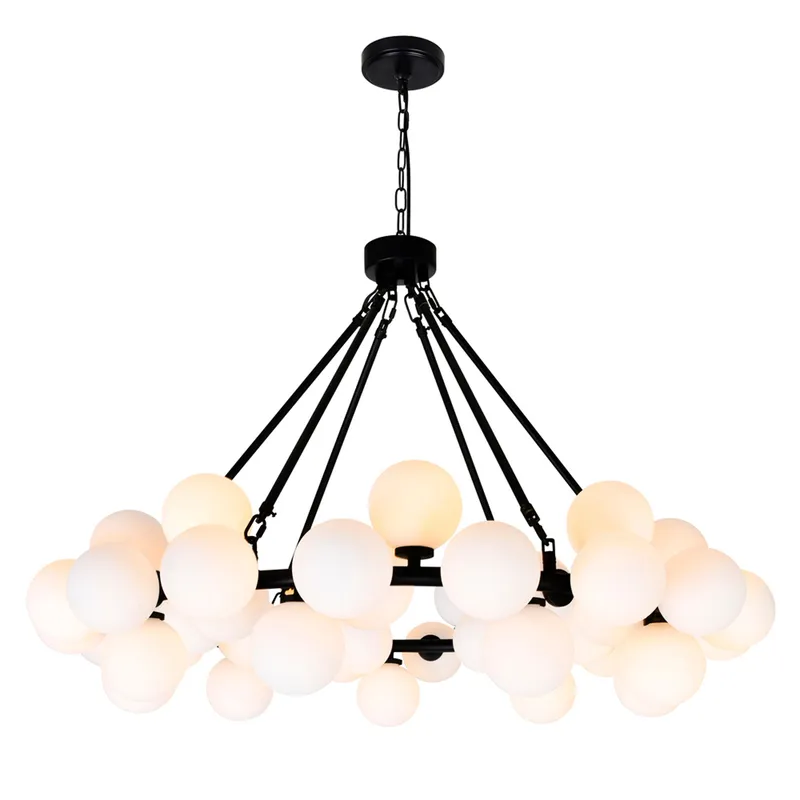 Arya 45 Light Black Chandelier — CWI Lighting LED Pendant Lights  