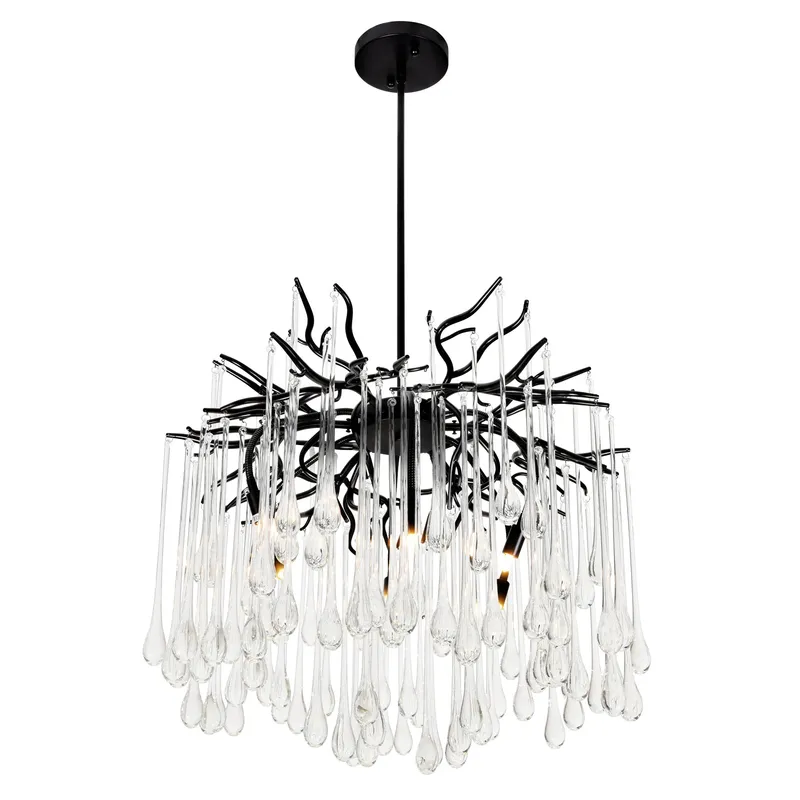Anita 6 Light Black Chandelier — CWI Lighting LED Pendant Lights  