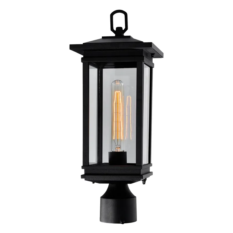 Oakwood 1 Light Outdoor Black Lantern Head — CWI Lighting LED Bollards & Pathway Lights  