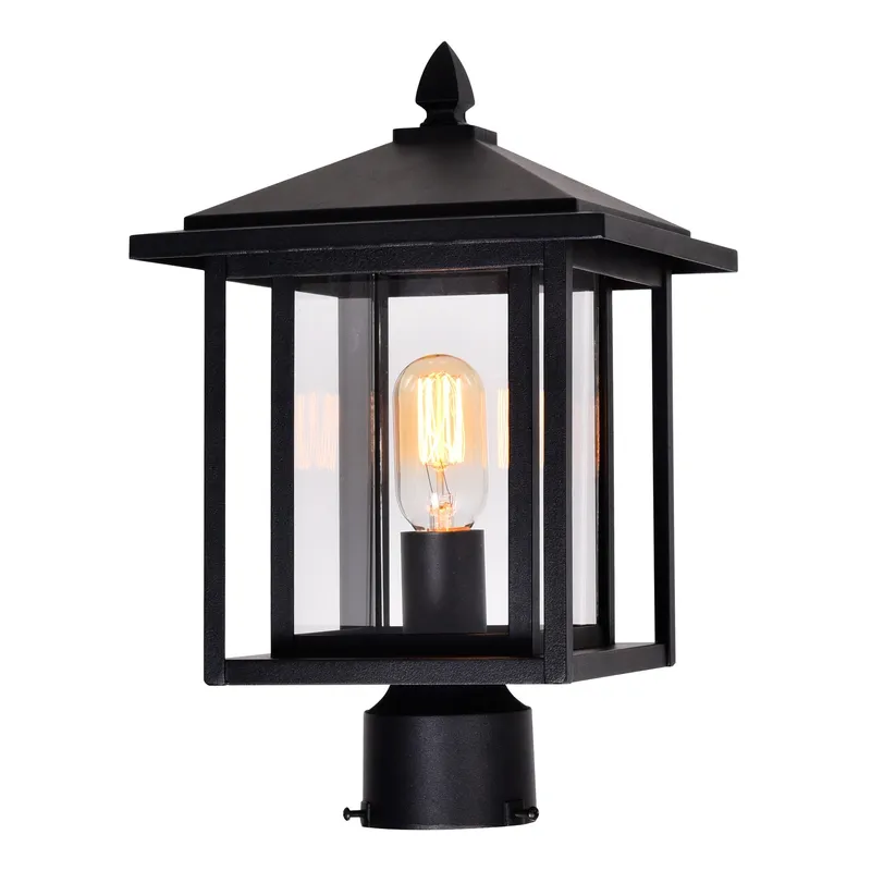 Crawford 1 Light Black Outdoor Lantern Head — CWI Lighting LED Bollards & Pathway Lights  