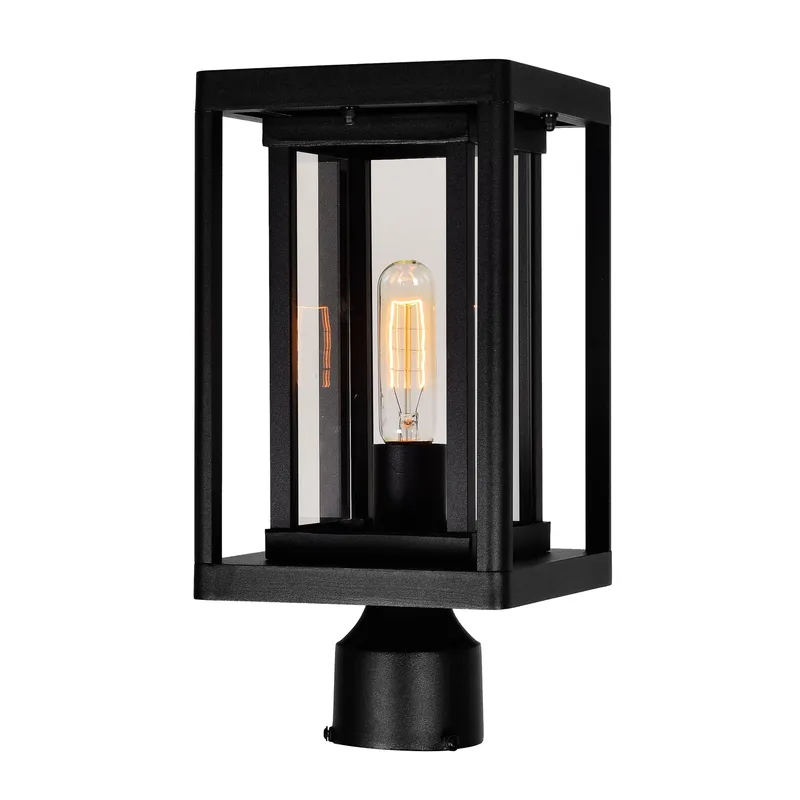 Mulvane 1 Light Black Outdoor Lantern Head — CWI Lighting LED Bollards & Pathway Lights  