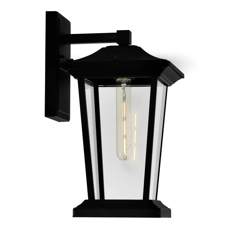 Leawood 1 Light 8in Black Outdoor Wall Light — CWI Lighting LED Wall Lights  