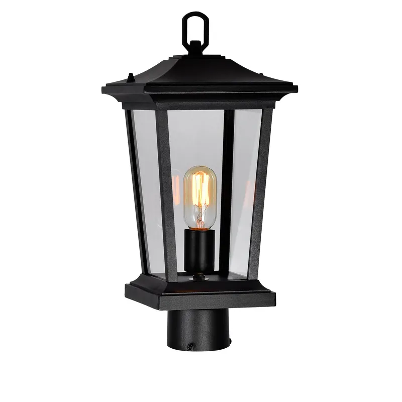 Leawood 1 Light Black Outdoor Lantern Head — CWI Lighting LED Bollards & Pathway Lights  
