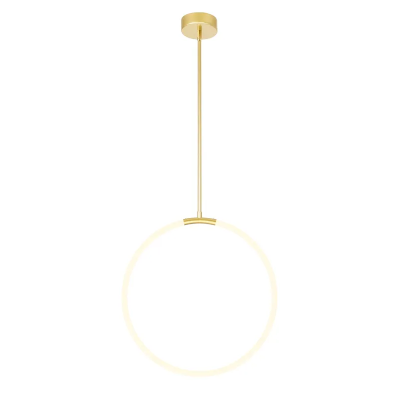 Hoops Integrated LED 24in Satin Gold Chandelier — CWI Lighting LED Pendant Lights  