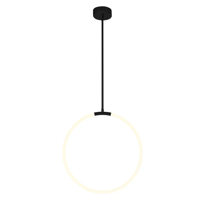 Hoops Integrated LED 24in Black Chandelier — CWI Lighting LED Pendant Lights  