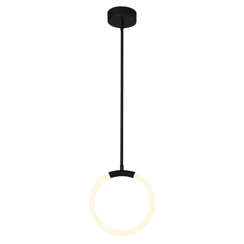 Hoops Integrated LED 10in Black Mini Pendant — CWI Lighting LED Pendant Lights  