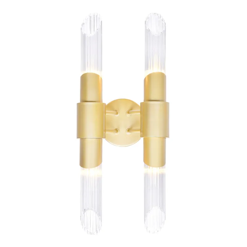 Croissant 4 Light Wall Sconce With Satin Gold Finish — CWI Lighting LED Wall Lights  
