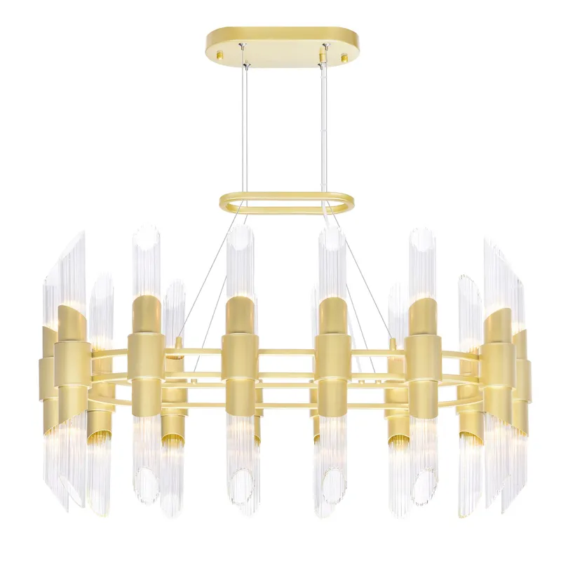 Croissant 28 Light Chandelier With Satin Gold Finish — CWI Lighting LED Pendant Lights  
