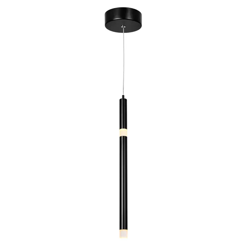 Flute Integrated LED 5in Black Mini Pendant — CWI Lighting LED Pendant Lights  