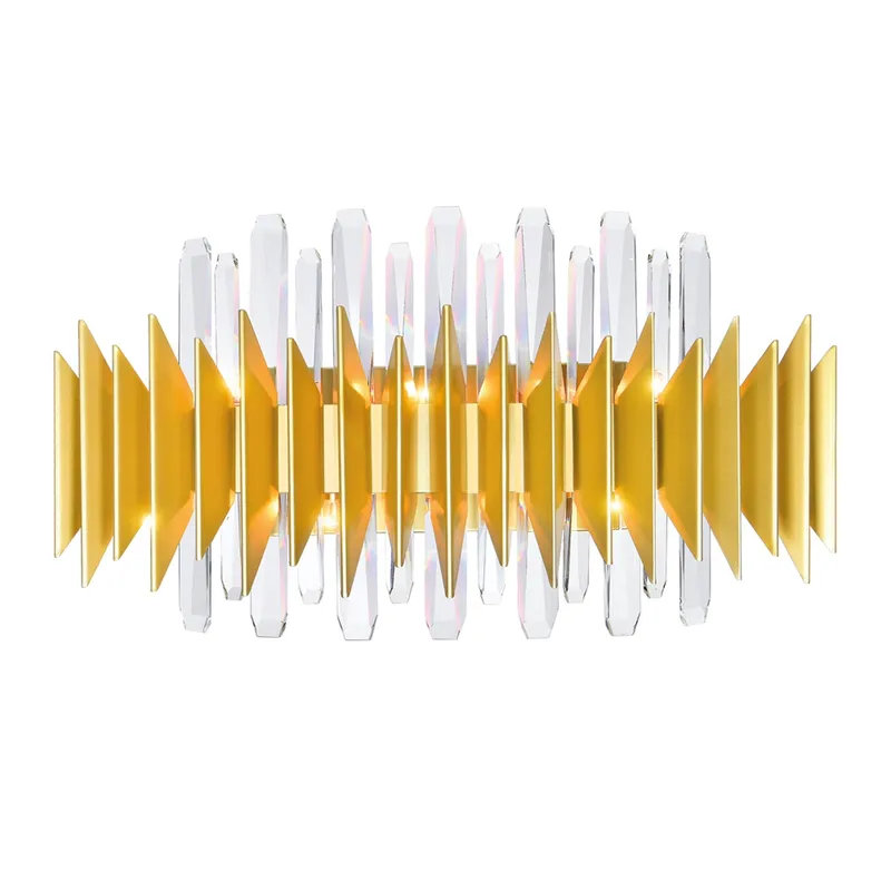 Cityscape 7 Light 24in Satin Gold Vanity Light — CWI Lighting LED Wall Lights  