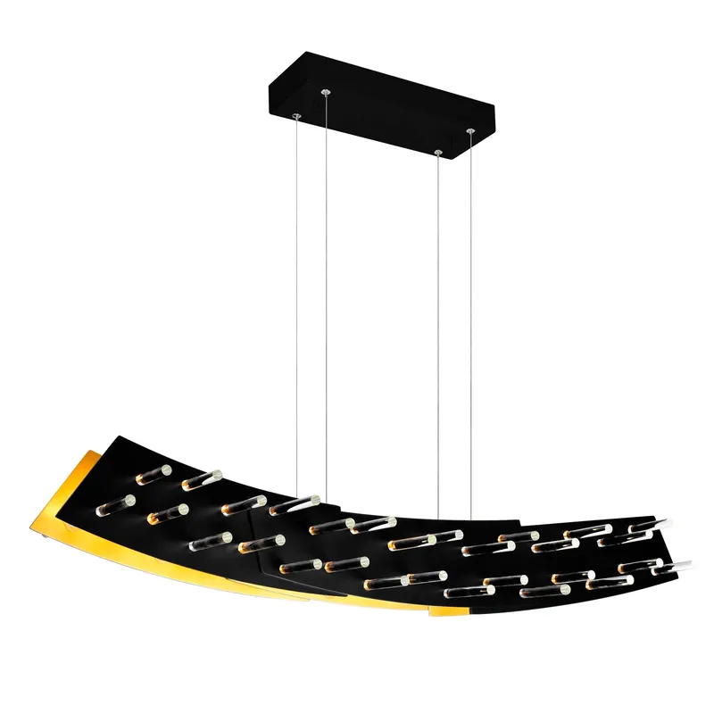 Gondola LED Chandelier With Black Finish — CWI Lighting LED Pendant Lights  