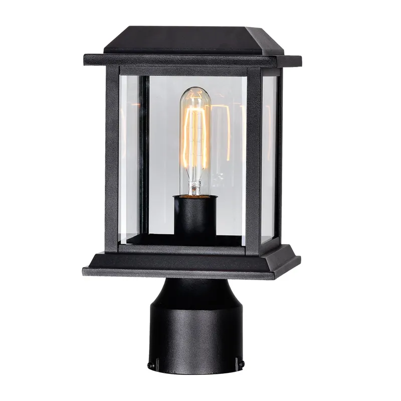 Blackbridge 1 Light Black Outdoor Lantern Head — CWI Lighting LED Bollards & Pathway Lights  
