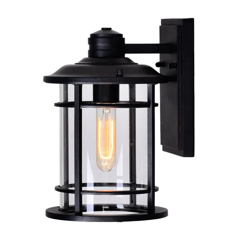 Belmont 1 Light Black Outdoor Wall Lantern — CWI Lighting LED Wall Lights  