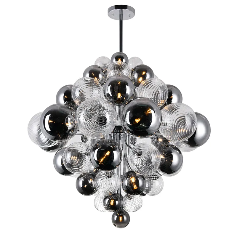 Pallocino 27 Light 36in Chrome Chandelier — CWI Lighting LED Pendant Lights  