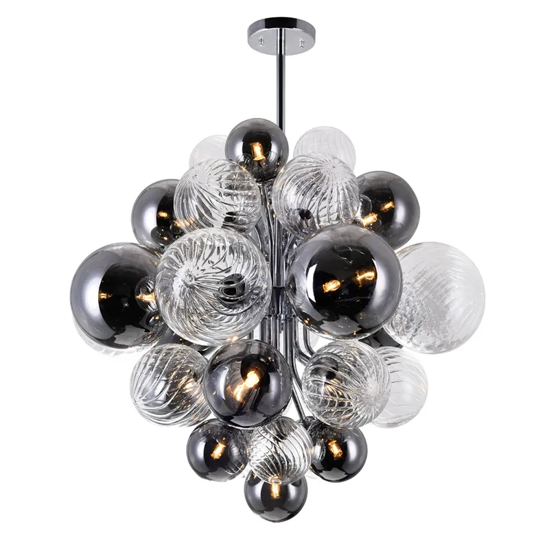 Pallocino 15 Light 25in Chrome Chandelier — CWI Lighting LED Pendant Lights  