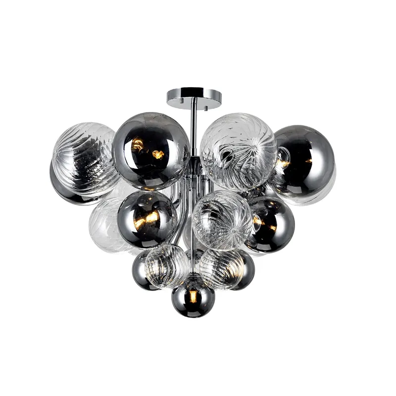Pallocino 10 Light 25in Chrome Flush Mount — CWI Lighting LED Ceiling Lights  