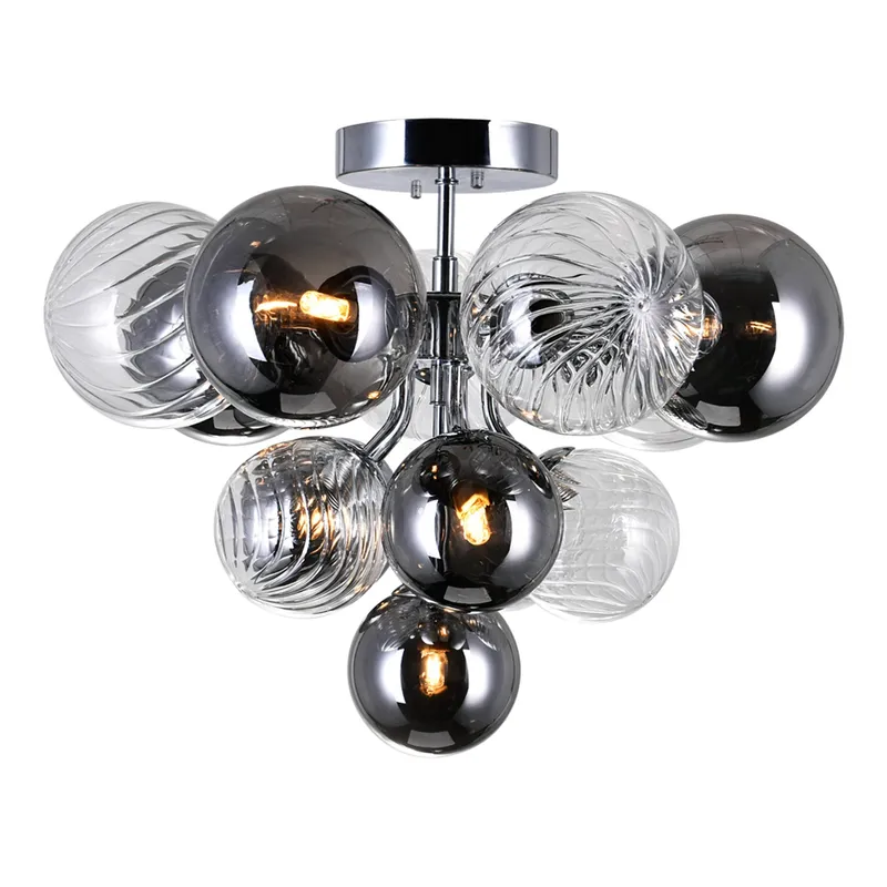 Pallocino 6 Light 16in Chrome Flush Mount — CWI Lighting LED Ceiling Lights  