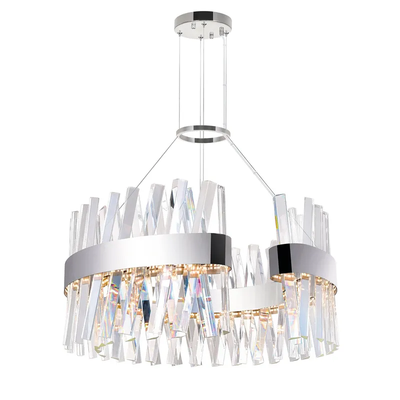 Glace LED Chandelier With Chrome Finish — CWI Lighting LED Pendant Lights  