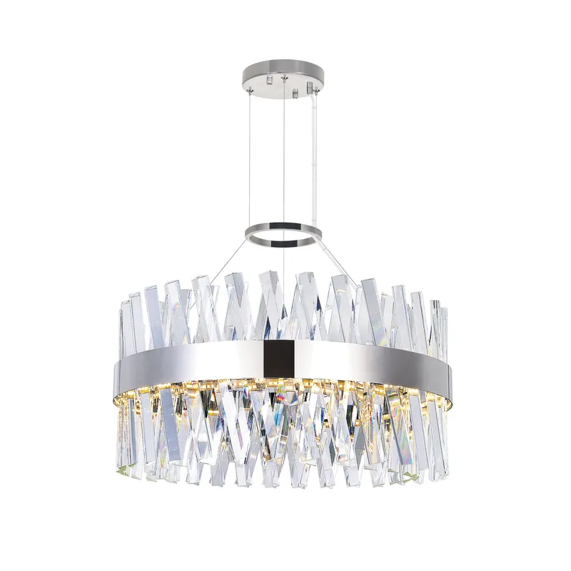 Glace Integrated LED 24in Chrome Chandelier — CWI Lighting LED Pendant Lights  
