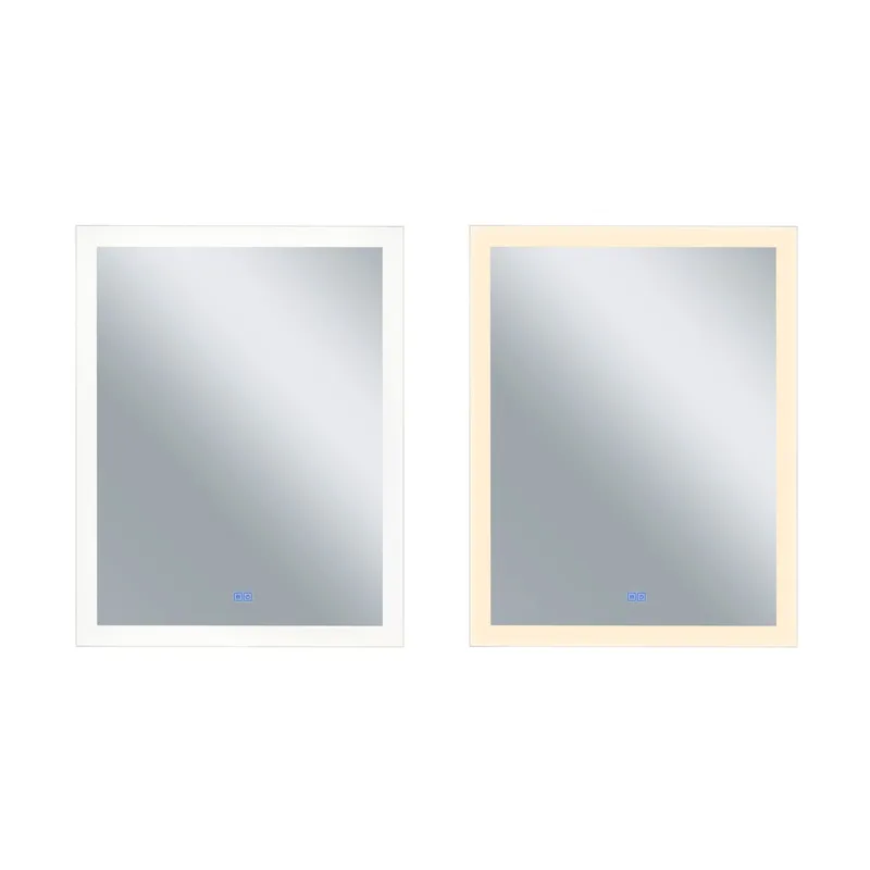 Abigail Rectangular 32x40in Matte White Integrated LED Mirror — CWI Lighting LED General Lighting  