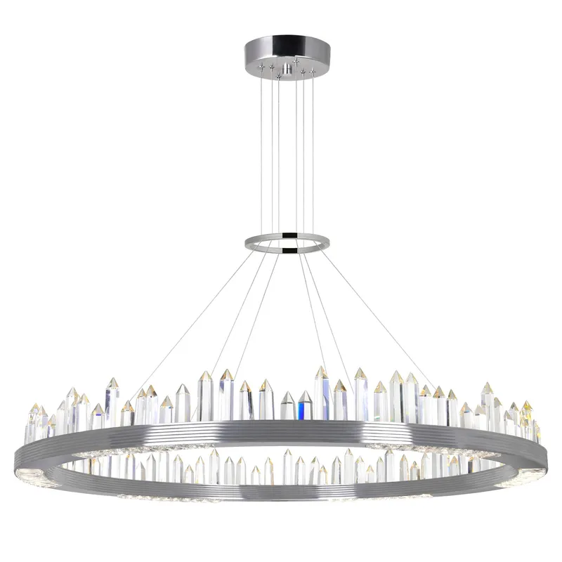 Agassiz LED Chandelier With Polished Nickel Finish — CWI Lighting LED Pendant Lights  