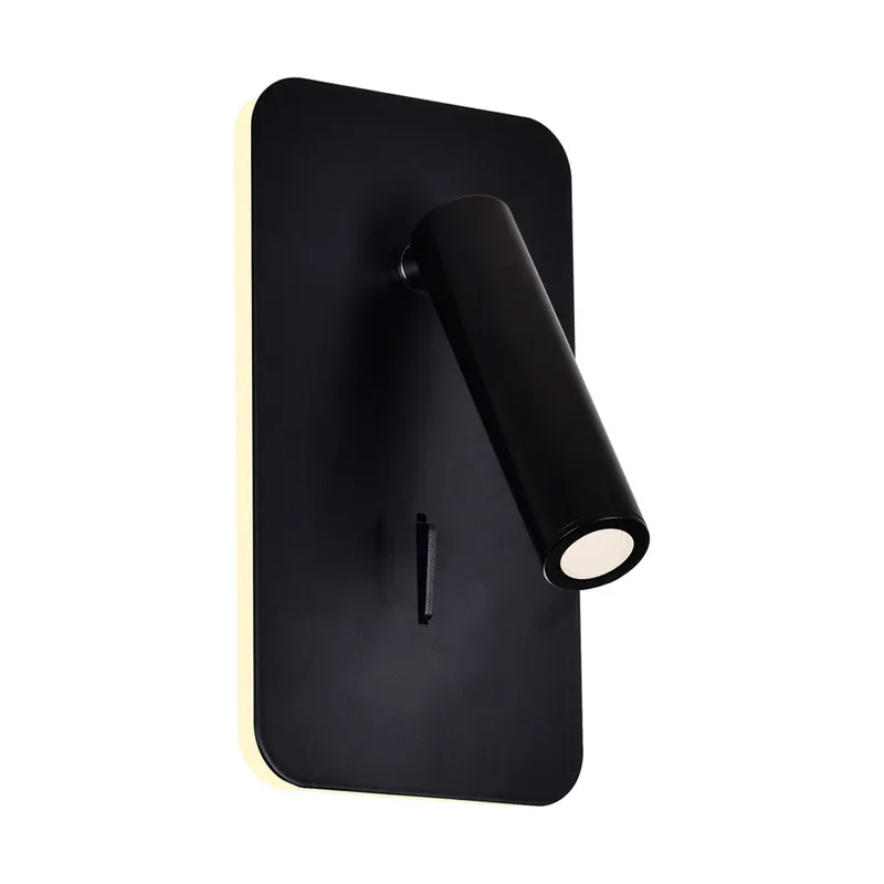 Private I Integrated LED Adjustable Rectangular Matte Black Wall Sconce — CWI Lighting LED Wall Lights  