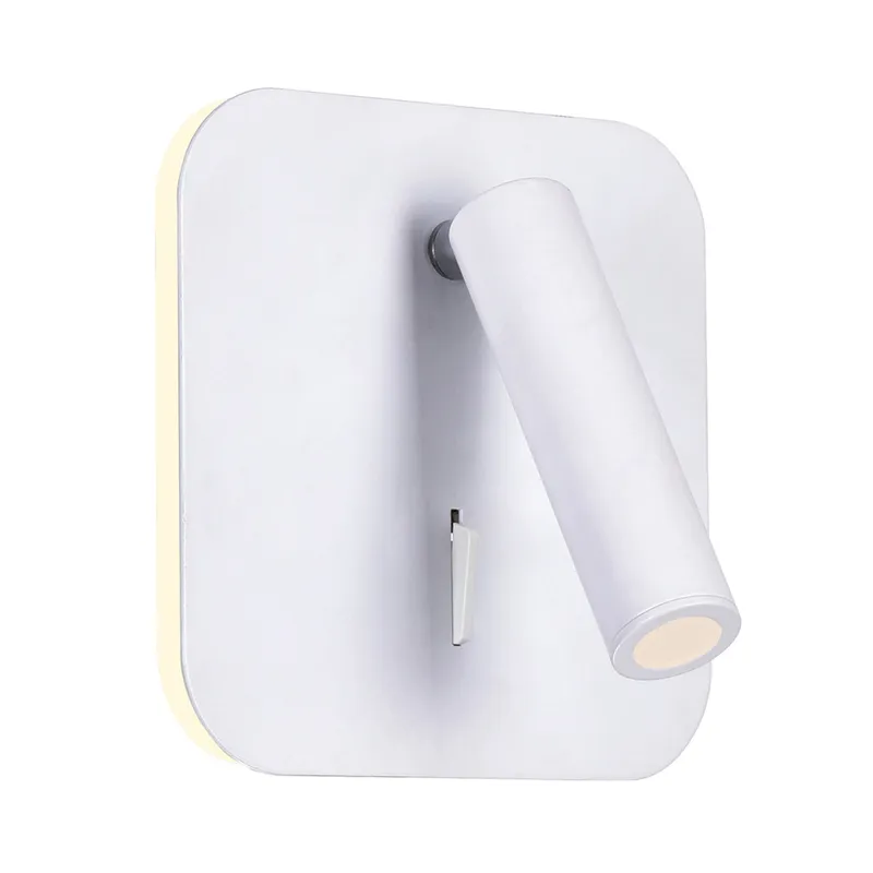 Private I Integrated LED Adjustable Square Matte White Wall Sconce — CWI Lighting LED Wall Lights  