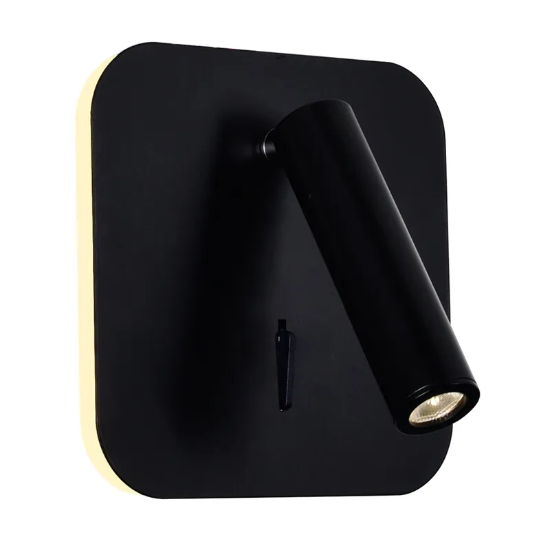 Private I Integrated LED Adjustable Square Matte Black Wall Sconce — CWI Lighting LED Wall Lights  