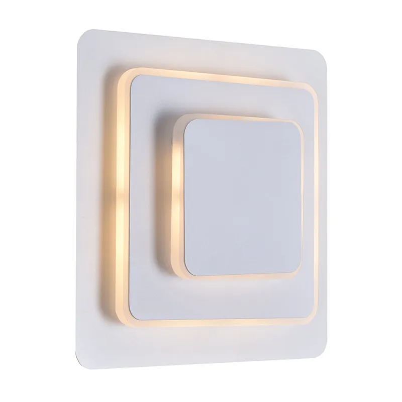 Private I Integrated LED Square Matte White Wall Sconce — CWI Lighting LED Wall Lights  