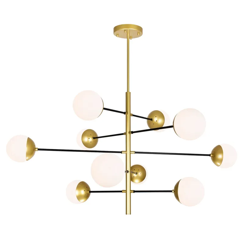 Compass 10 Light Medallion Gold Chandelier — CWI Lighting LED Pendant Lights  