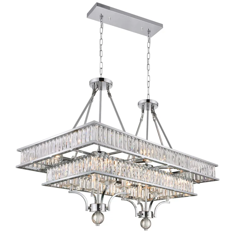Shalia 16 Light Island Chandelier With Chrome Finish — CWI Lighting LED Pendant Lights  