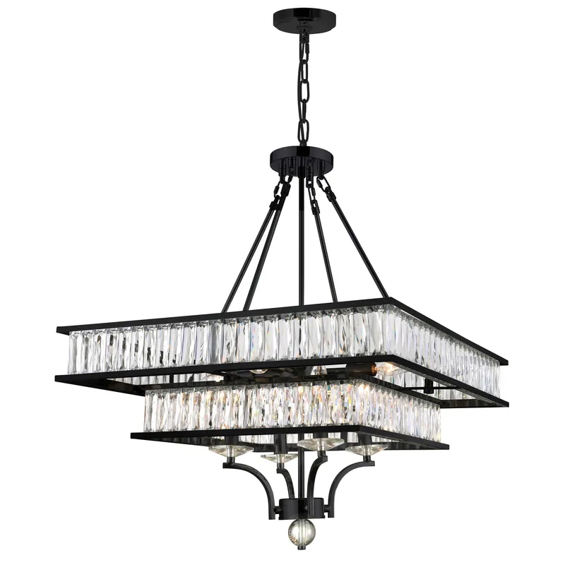 Shalia 8 Light Chandelier With Black Finish — CWI Lighting LED Pendant Lights  