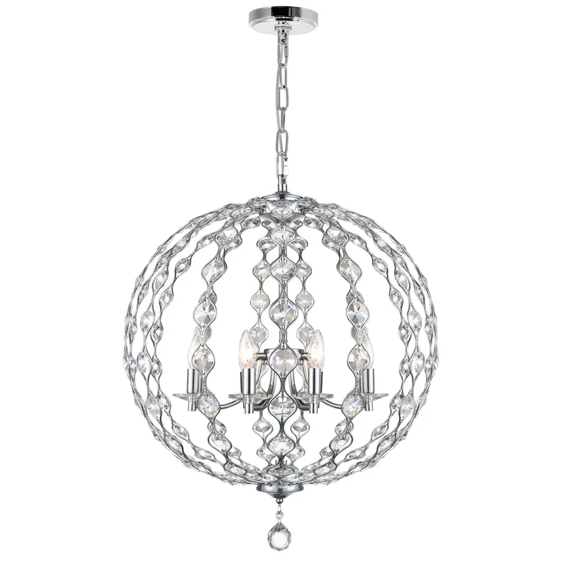 Esia 8 Light Chandelier With Chrome Finish — CWI Lighting LED Pendant Lights  
