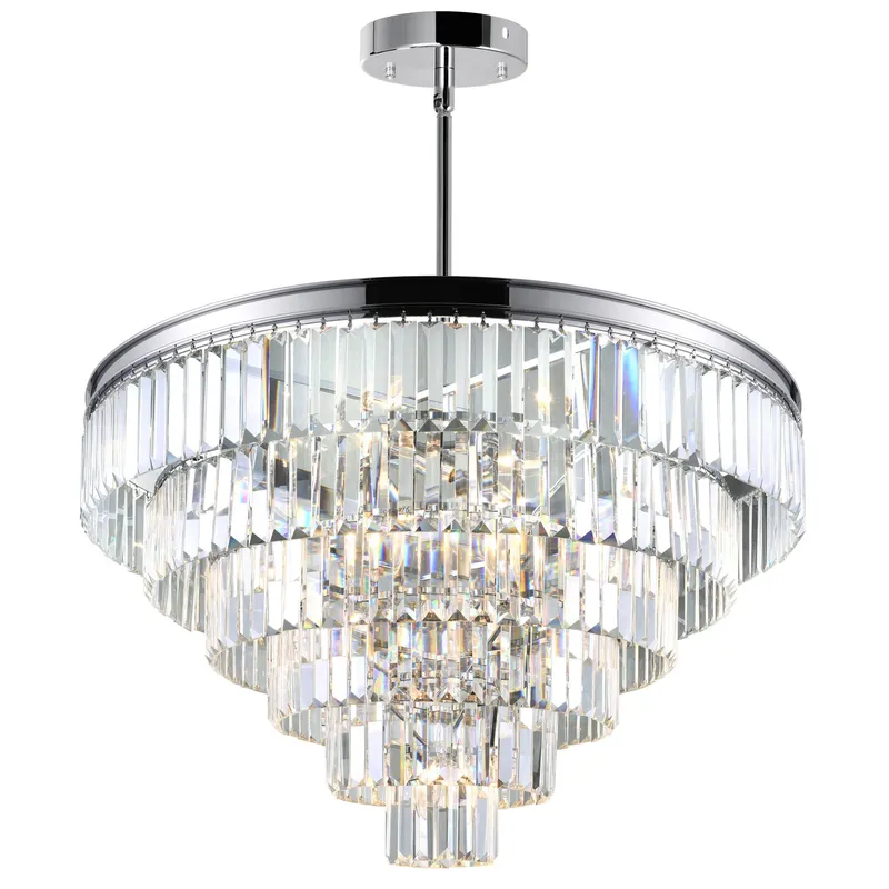Weiss 15 Light Chrome Down Chandelier — CWI Lighting LED Pendant Lights  