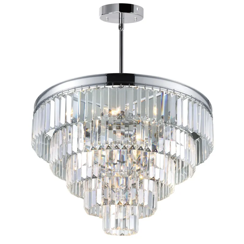 Weiss 12 Light Chrome Down Chandelier — CWI Lighting LED Pendant Lights  