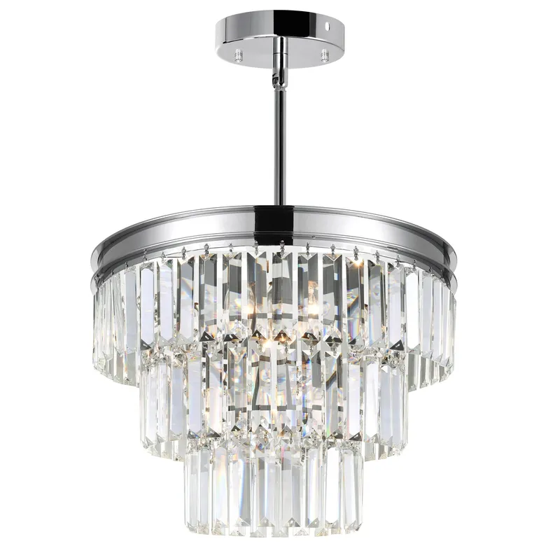 Weiss 5 Light 18in Chrome Down Chandelier — CWI Lighting LED Pendant Lights  
